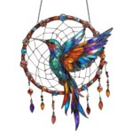Hummingbird Dreamcatcher Wall Hanging Decor - Colorful Bird & Feather Suncatcher for Home, Window & Balcony - Premium Acrylic Art Decor - Image 2
