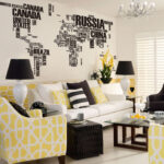 Large World Map Typography Wall Sticker - Creative DIY Vinyl Word Map Decal for Home, Office & Living Room Decor - Image 3