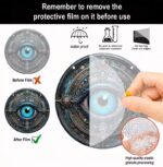 Gothic Evil Eye Wall Hanging Decor - Mystical Blue Eye Protection Amulet - Round Steampunk Style Home & Office Wall Art - High-Quality Decorative Hanging Piece - Image 3