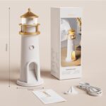 Moonlight Lighthouse Atmosphere Night Light with Bluetooth Speaker & Moon Projector_Remote Control - Image 4