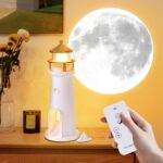 Moonlight Lighthouse Atmosphere Night Light with Bluetooth Speaker & Moon Projector_Remote Control - Image 3