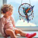 Hummingbird Dreamcatcher Wall Hanging Decor - Colorful Bird & Feather Suncatcher for Home, Window & Balcony - Premium Acrylic Art Decor - Image 3