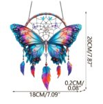 Butterfly Dream Catcher Wall Hanging Decor - Colorful Butterfly & Feather Wind Chime for Home, Bedroom & Balcony Decoration - Image 6