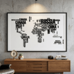 Large World Map Typography Wall Sticker - Creative DIY Vinyl Word Map Decal for Home, Office & Living Room Decor - Image 6