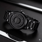 Rclock Magnetic Ball Men's Luxury Watch - Creative Minimalist Pointerless Design - Black Technology Concept Quartz Wristwatch - Premium Stainless Steel Watch for Men - Image 5