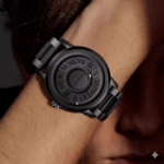Rclock Magnetic Ball Men's Luxury Watch - Creative Minimalist Pointerless Design - Black Technology Concept Quartz Wristwatch - Premium Stainless Steel Watch for Men - Image 2