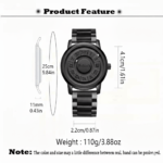 Rclock Magnetic Ball Men's Luxury Watch - Creative Minimalist Pointerless Design - Black Technology Concept Quartz Wristwatch - Premium Stainless Steel Watch for Men - Image 11