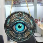 Gothic Evil Eye Wall Hanging Decor - Mystical Blue Eye Protection Amulet - Round Steampunk Style Home & Office Wall Art - High-Quality Decorative Hanging Piece - Image 10