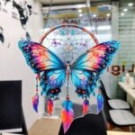 Butterfly Dream Catcher Wall Hanging Decor - Colorful Butterfly & Feather Wind Chime for Home, Bedroom & Balcony Decoration - Image 8