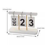 Wooden Flip Desk Calendar - Creative Manual Page Turning Perpetual Calendar for Office & Home Decor - Image 3