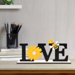 Wooden Love Heart with Bee and Sunflower Spring Summer Decoration Sign, Suitable for Personal Gift - Image 4
