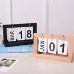 Wood Flip Chart Permanent Desk Calendar