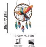 Hummingbird Dreamcatcher Wall Hanging Decor - Colorful Bird & Feather Suncatcher for Home, Window & Balcony - Premium Acrylic Art Decor - Image 6
