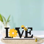 Wooden Love Heart with Bee and Sunflower Spring Summer Decoration Sign, Suitable for Personal Gift - Image 6