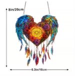 Heart-Shaped Angel Wings Dream Catcher - Romantic Rose & Feather Wall Hanging Decor for Bedroom, Living Room & Gift - Image 8