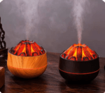 Wood Essential Oil Diffuser, Charcoal Fire Air Humidifier, Aroma Diffuser with Night Light - Image 2
