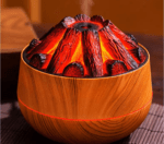Wood Essential Oil Diffuser, Charcoal Fire Air Humidifier, Aroma Diffuser with Night Light - Image 6