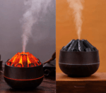 Wood Essential Oil Diffuser, Charcoal Fire Air Humidifier, Aroma Diffuser with Night Light - Image 4