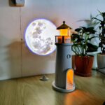 Moonlight Lighthouse Atmosphere Night Light with Bluetooth Speaker & Moon Projector_Remote Control