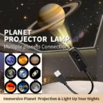 USB Planet Projection Lamp with 12 Galaxy Films - 360° Flexible Earth & Moon Star Projector - Romantic Night Light for Bedroom Decor, Photography ,Creative Lighting & Kids Gift