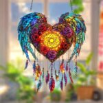 Heart-Shaped Angel Wings Dream Catcher - Romantic Rose & Feather Wall Hanging Decor for Bedroom, Living Room & Gift - Image 7