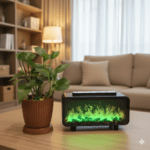 Fireplace Flame Humidifier Colorful Light Flame Essential Oil Diffuser - Image 2