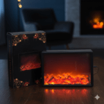 Modern Slim LED Fireplace Lamp Realistic Moving Flame Effect _ USB & Battery Powered Warm Night Light for Gift, Home Decor - Image 4