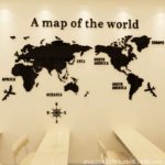 3D Acrylic World Map big Size Acrylic Decorative 3D Wall Sticker For wall Decor