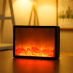 Modern Slim LED Fireplace Lamp Realistic Moving Flame Effect _ USB & Battery Powered Warm Night Light for Gift, Home Decor - Image 3