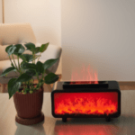 Fireplace Flame Humidifier Colorful Light Flame Essential Oil Diffuser