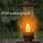 Rechargeable Retro Lantern Bluetooth Speaker with Warm LED Light | FM Radio | USB TF Card AUX | Waterproof Portable Sound System - Image 9